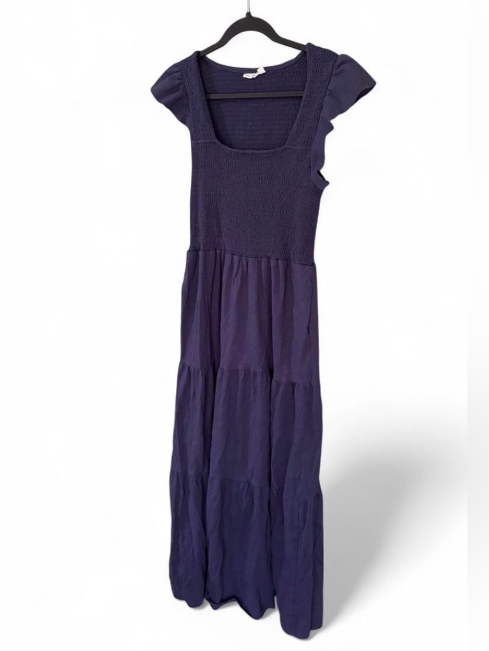 Lucky Brand Navy Textured Sleeveless Maxi Dress Size Large Boho